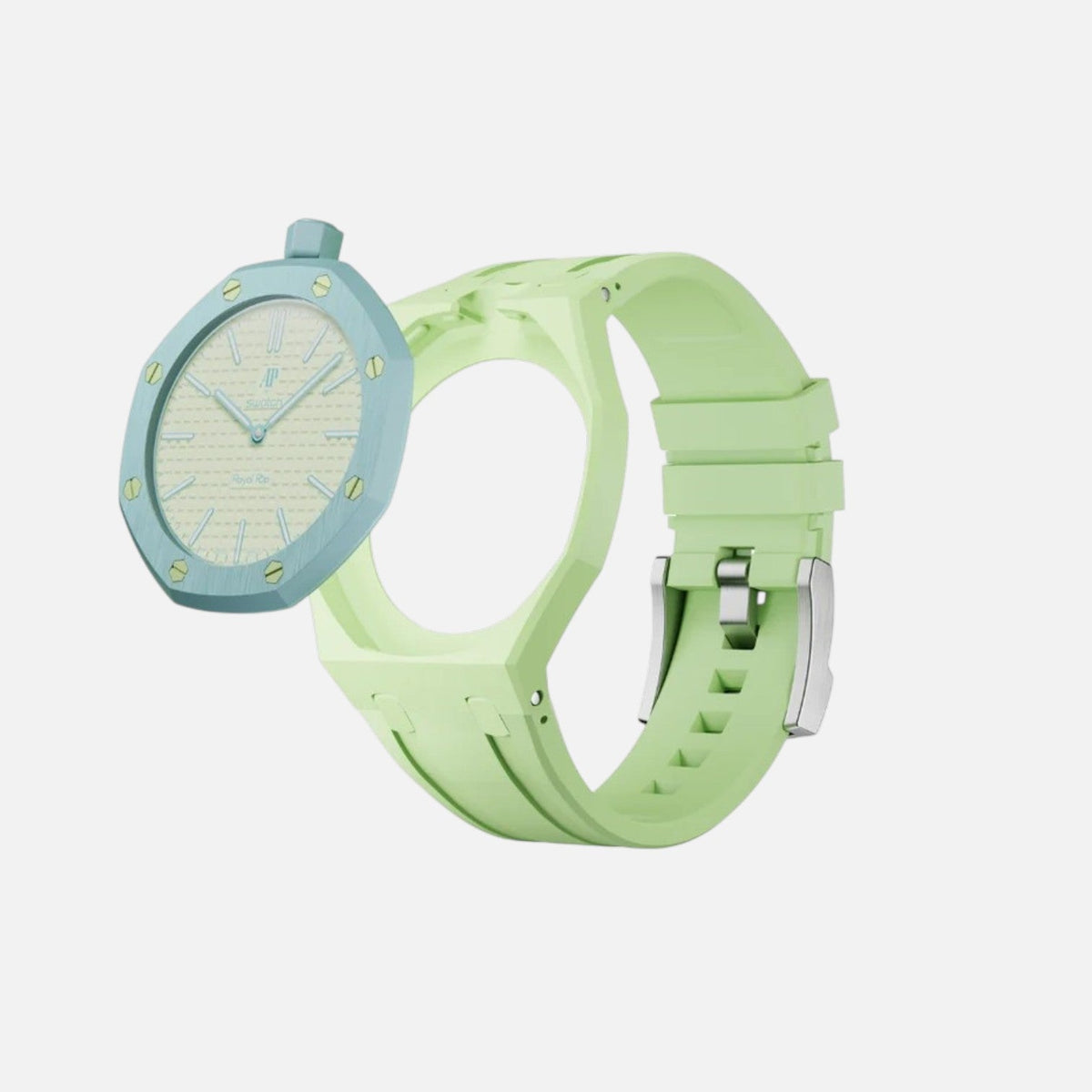Blaue Acht Swatch x AP Royal Pop Rubber Case-Strap