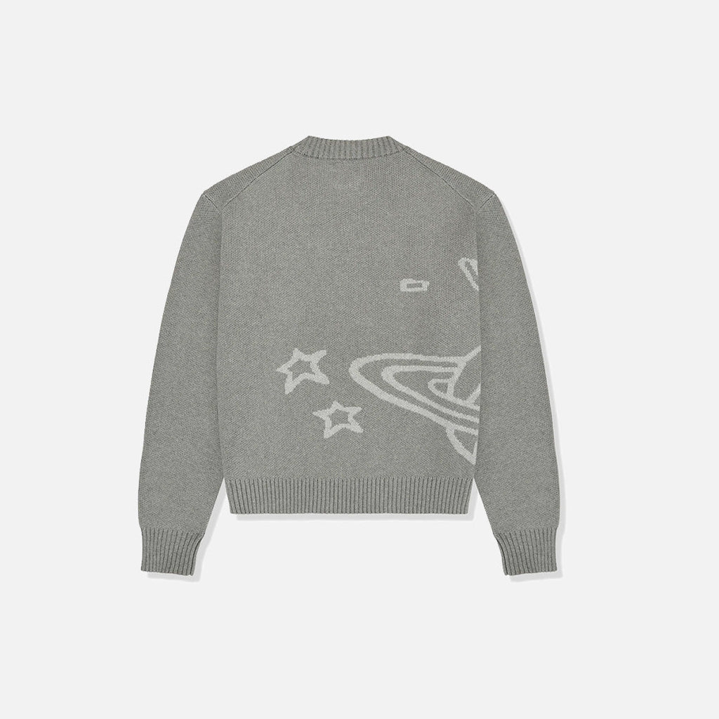 Broken Planet Heather Grey Planet Knit Sweatshirt