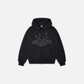 Broken Planet Zip-Up Hoodie Midnight Black