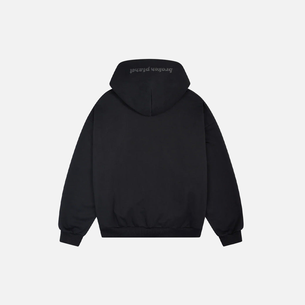 Broken Planet Zip-Up Hoodie Midnight Black