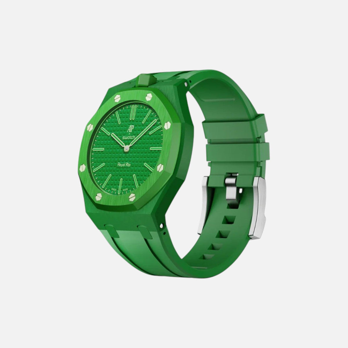 Green EIght Swatch x AP Royal Pop Rubber Case-Strap
