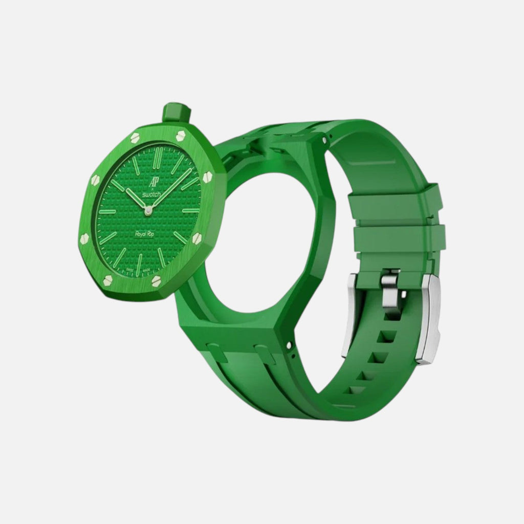 Green EIght Swatch x AP Royal Pop Rubber Case-Strap