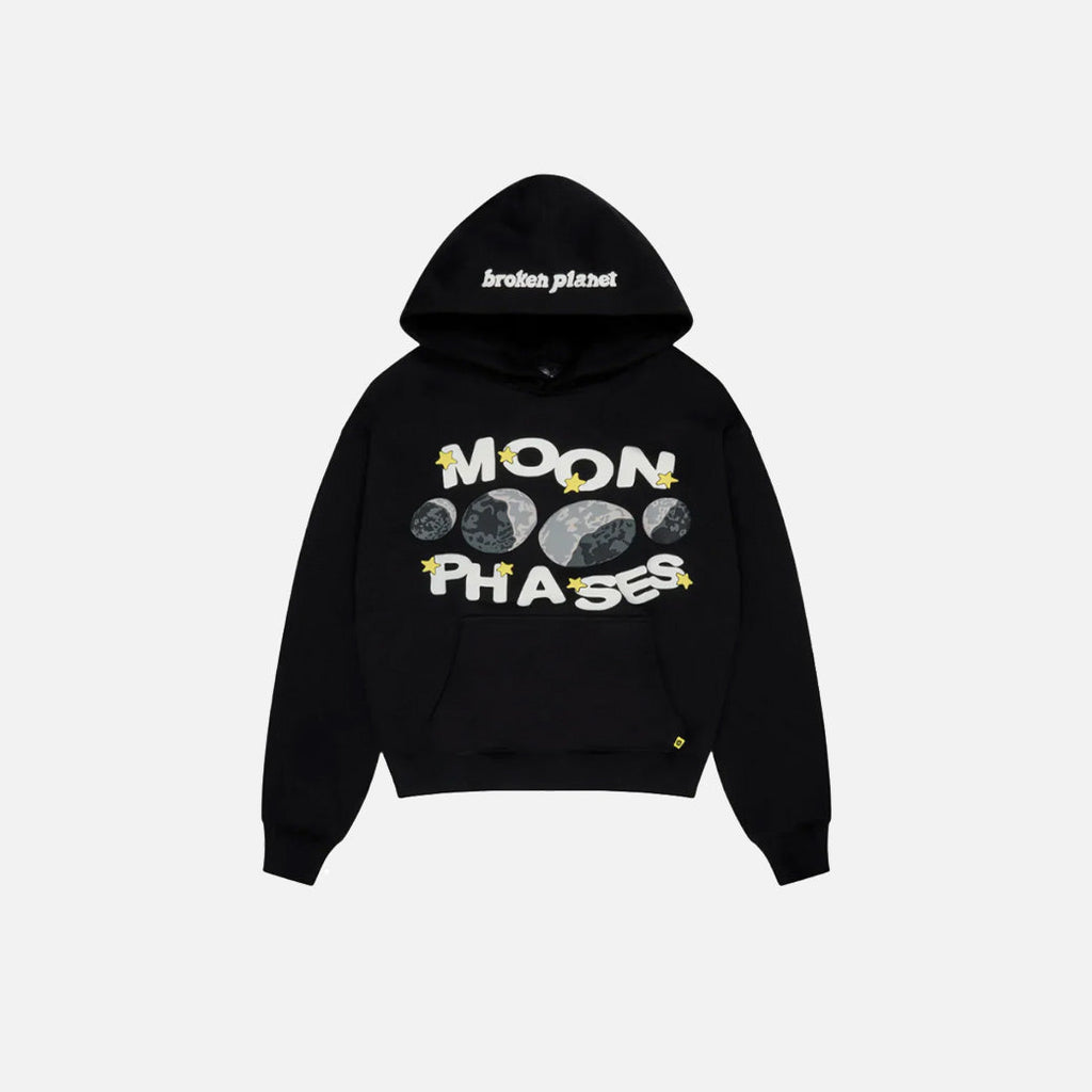BROKEN PLANET 'MOON PHASES' MIDNIGHT BLACK HOODIE