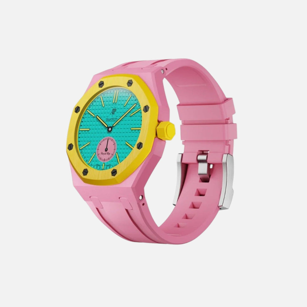OTG ROZ Swatch x AP Royal Pop Rubber Case-Strap