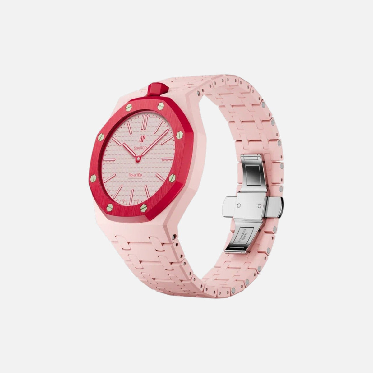 Swatch X Audemars Piguet Royal Pop Bioceramic Watch Strap Otto Rosso