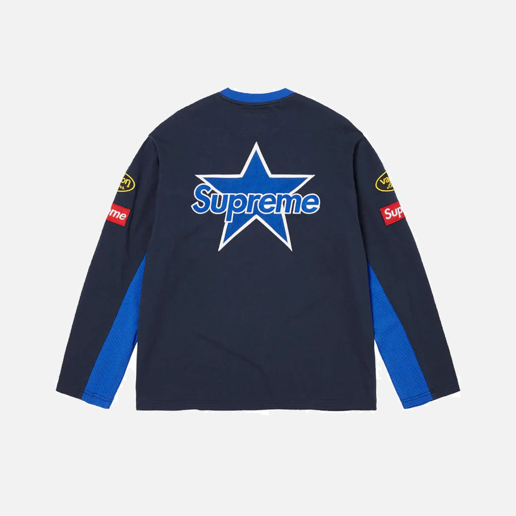 Supreme Vanson Leather L/S Top Navy