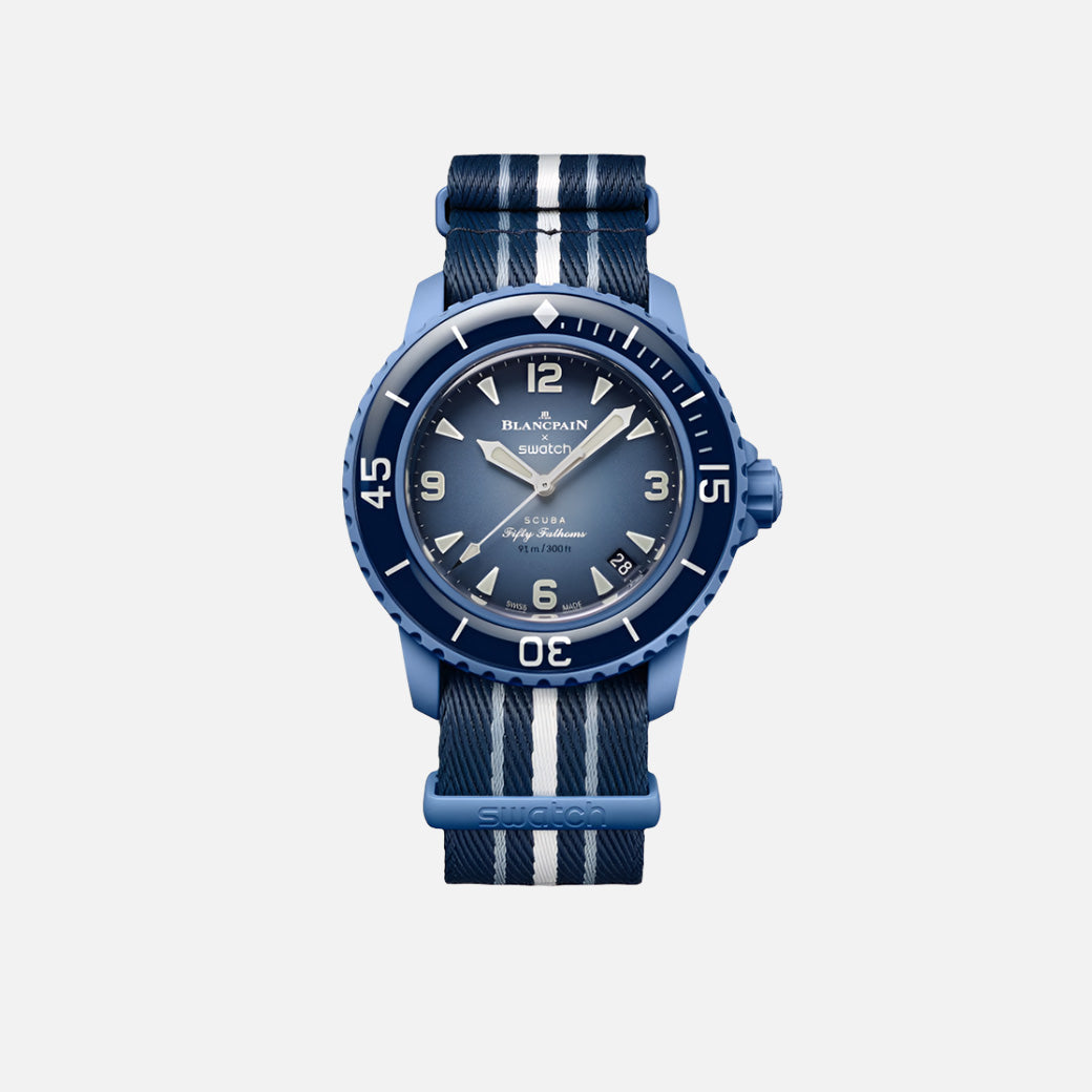 BLANCPAIN X SWATCH SCUBA FIFTY FATHOMS ATLANTIC OCEAN (SO35A100) (SAME-DAY DISPATCH)